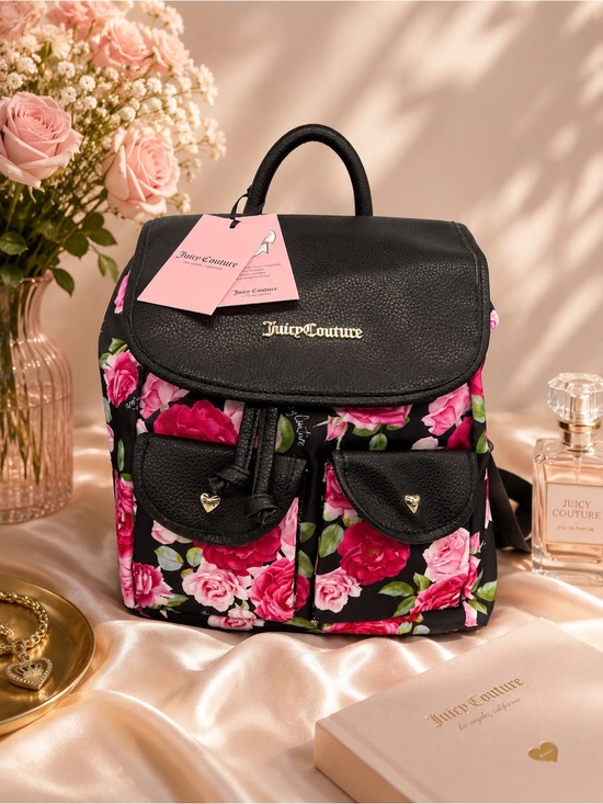 Juicy couture love club floral backpack purse